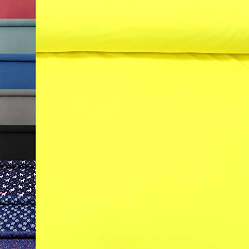 MAGAM-Stoffe Jori Softshell Stoff Kleidung Kinder Oeko-Tex Meterware 50cm (03. Neon Gelb)
