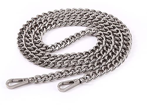 Metall Taschenkette Geldbörsen Riemen Kette Schulterriemen für Tasche Handtaschen Crossbody 120cm (Silber)