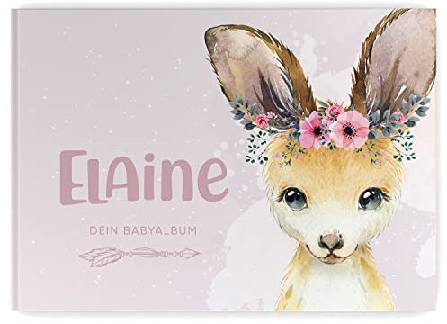 Babyalbum - Mein erstes Jahr, Junge Mädchen, Album zur Geburt, Baby-Tagebuch, schönsten Momente und Erinnerungen zum Auszufüllen auf 104 Seiten (mit Personalisierung, Hase)