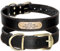 Didog Genuine Leather Dog Collars with Engraved Nameplate, Personalized Soft Leather Dog Collar with Custom ID Tag, Brown/Green/Red for Medium Large Dogs (L:Adjustable 17-21.5,Width 1.2, Black)