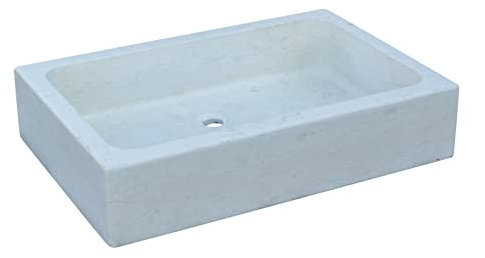 Biscottini Lavandino in marmo 90x60x20 cm | Lavandino da esterno e interno | Lavabo da appoggio pietra | Lavandino cucina