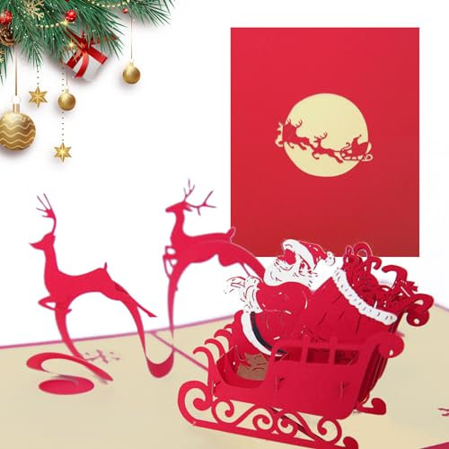 SPERMUOY Weihnachtskarte pop up karte christmas card,Weihnachtskarten 3D pop up weihnachtskarte,3d weihnachtskarten mit Umschlag für Weihnachten, Feiertage, Geburtstage