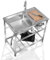 NILZA Lavello da Esterno in Acciaio Inox Lavabo Lavello da Cucina, Lavatoio da Giardino Mobile Lavelli Commerciale, Lavabo di Utilità con Staffa (Color : Cold, Size : 100x50cm/40x20in)