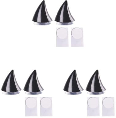 3 Satz von 2 Stück Motorrad Helm Dekoration Aufkleber Dämon Horn für Fahrradhelm, kleines Horn schwarz