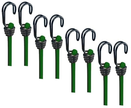 BASI | 8er Set Gummispannseil mit Haken | 80 cm Ø 8 mm | Spanngummis Gepäckspanner mit Doppelhaken | Ladungssicherung Transportsicherung - Spanngurt Set | 8 Stück