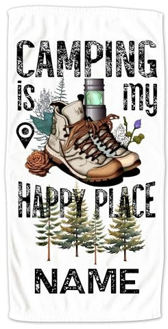 GRAZDesign Handtuch mit Namen personalisiert Camping, Geschenk für Camper, Badetuch kuschelig weich - 140x70cm