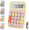 Bimormat Cute Electronic Calculator,12 Digit Large LCD Display and Big Round Buttons Candy-Colored Desktop Calculator for Office,School,Home,Business(DE-COR-Yellow)