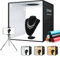 OBEST Photo Lightbox 40 x 40 x 40 cm Tragbare Lichtbox Kit mit 160 dimmbaren LEDs mit CRI > 95 160 LEDs, Type-C-Schnittstelle, 6 Kulissen für kleine Produktfotografie.