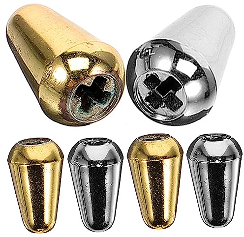 Toyvian 6St gitarre schalter kappe Schaltknopfkappe Metall Gitarrenknopfkappen E-Gitarren-Knöpfe gitarre zubehör 3-Wege Kippschalterspitze Gitarrenschalter Tipp dritter Gang Hut FüR E-Gitarren