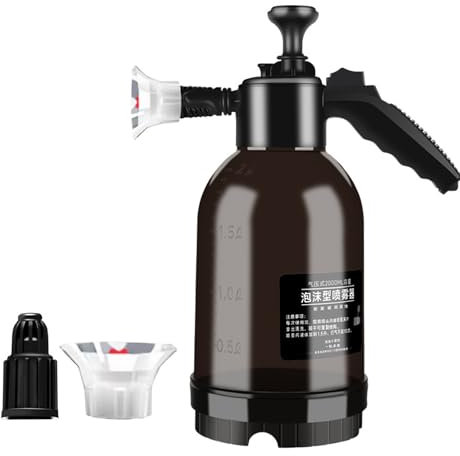 Car Foam Sprayer, 2L Snow Foam Sprayer Car Foam Sprayer Hand Pump, Acid and Alkali Corrosion-Resistant Pump Action Pressure Sprayer Bottles for Cleaning,Car Washing (Black with Scale)