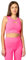 Bellivalini Sport Oberteile Damen Crop Top Neon für Gym Yoga Fitness Laufen mit Ausschnitt Vorne Spot-BH BLV50-324 (Rosa, M)
