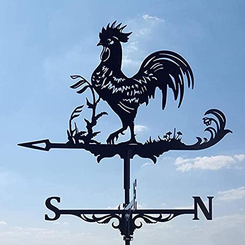 Wetterfahne Retro-Wetterfahnen, Metall-Windfahne, Hahnenform, Wetterhahn, Windrichtungsanzeiger für den Außenbereich, Garten, Bauernhof, Terrasse, Innenhof, Dach, Ornamente, Dekoration, Wetterfahnen