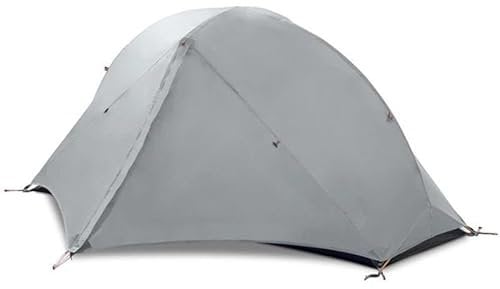 Campingzelt 1 Person 3-4 Jahreszeiten 15D Outdoor Ultraleicht Wandern Rucksackreisen wasserdichte Zelte Schwimmende Wolke 1 (Farbe: 210T 3 Jahreszeiten Grau) Safehappy