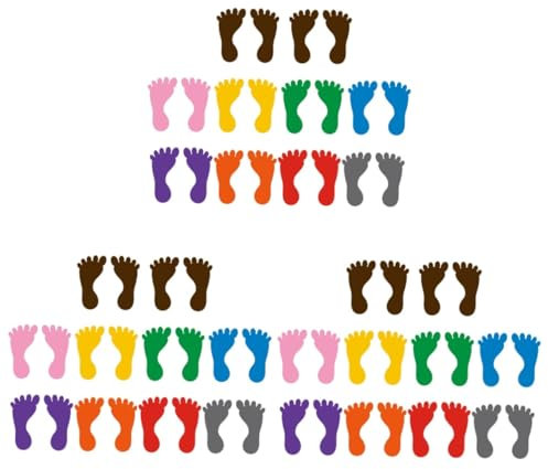 SHOWERORO 30 Pares De Pegatinas Para Los Pies Calcomanías Para La De Los Niños Pegatinas Para Esta Huella De Pvc Marcadores De Suelo Para Pies Pegatinas Para Zapatos
