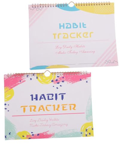 DIYEAH 2pcs Iron Goals Scheduled Planner Undated Daily Planner Monthly Habit Tracker Journal Workout Tracker Paper