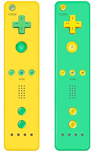 AUFGLO Retro Games Wii Controller 2 Pack Wii u Remote mit Silikongehäuse und Handgelenksgurt