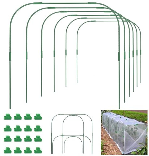 OAHAO 6 Sets Greenhouse Hoops for Raised beds, Garden Hoops of 65CM x 80CM Detachable Rust-Free Garden Tunnel for Garden Fabric,Garden Hoops Grow Tunnel, DIY Plant Support Garden Stakes