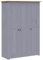 Hommdiy Kleiderschrank 3-Türig Grau 118×50×171,5 cm Kiefer Panama Serie