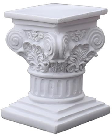 Römische Säule Deko | Harzstatue Einer Griechischen Säulenskulptur | Griechische Säulenharz Skulptur Dekoration Harz Kerzenständer Skulptur Tischdekoration Weiß