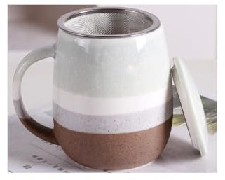YDoLimmer Teetasse mit Deckel und Filter, große Kapazität Keramik Teetasse, Keramik Kaffeetasse, Teetasse, 350ml, geeignet für den täglichen Gebrauch (grün)