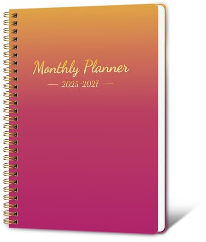 Monatsplaner 2026–2027, Kalender 2025, Kalender 24 Monate, Januar 2026–Juni 2027, 18,8 x 23,9 cm, persönlicher Organizer mit monatlichen Zielen, To-Do-Liste, Gewohnheiten-Tracker, 24 Monate für Schule