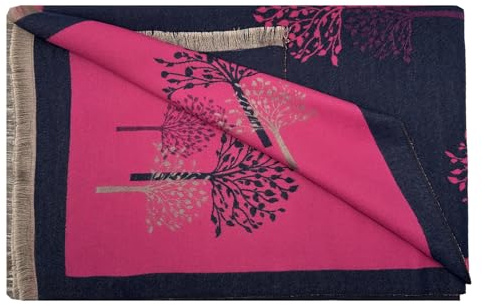 Finecy Mulberry Tree of Life Blanket Scarf – Reversible Pashmina Shawl, Large Winter Wrap for Women, Soft Warm Ladies Scarf, Gift-Ready