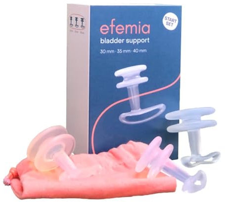 Pesario para incontinencia urinaria en mujeres. Kit de tampones de incontinencia Efemia. 3 tamaños disponibles. Fabricado en silicona de grado médico y reutilizable (Pack 3 tallas (30mm, 35mm y 40mm))