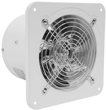 Estabeter Abluftventilator 200mm Badlüfter 220m³/h, 6 Zoll Wandventilator 40W 220V Küchenabluftventilator Rohrlüfter Leiser Betrieb Deckenabluftventilator für Küche Badezimmer Garage, Weiß