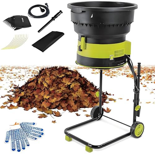 FENGSSLL Electric Leaf Mulcher Shredder 2500W with Wheels, 8000RPM Chipper, Garden Cleanup Tool, Composting Machine, Includes Storage Bag for Easy Maintenance,Powercord×40m