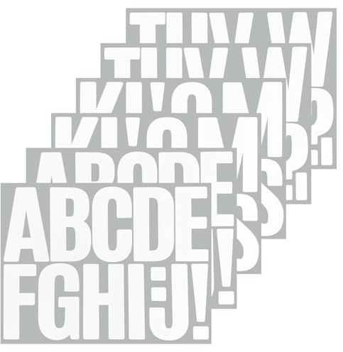72 Pieces Self-Adhesive 3 Inch Letter Stickers, Vinyl Alphabet Sticker for Mailbox, Signs, Bulletin Boards - 6 Sheets White