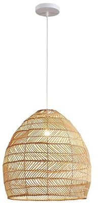 JOYINLED Rattan Pendelleuchte, Boho Hängeleuchte für Wohnzimmer und Esszimmer, 35 cm Durchmesser, E27 Fassung(keine Glühbirne)