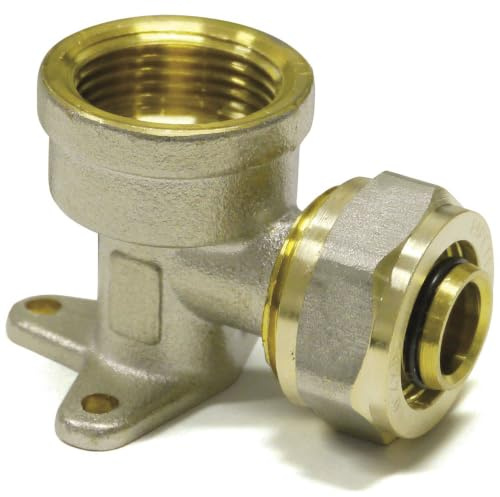 Pipetec Schraubfitting Wandwinkel 20 x 2mm - 1/2 Zoll | Klemmringverschraubung für Mehrschichtverbundrohr und Aluverbundrohr, DVGW zertifiziert, hygienisch einzeln verpackt