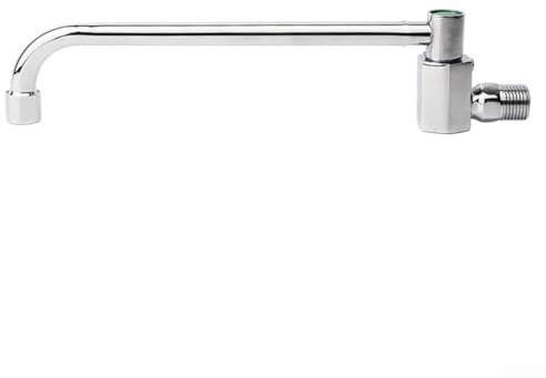 DAZZLEEX Robinet d'évier de cuisine mural en cuivre à bec oscillant avec fonctionnement semi-automatique rotatif, poignée unique, design à trou unique, multicouche galvanisée rouille (25 cm)