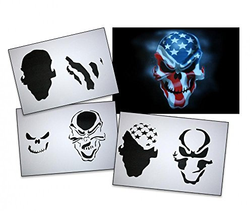 UMR-Design AS-062 ami Skull Airbrushschablone Step by Step Grösse XL