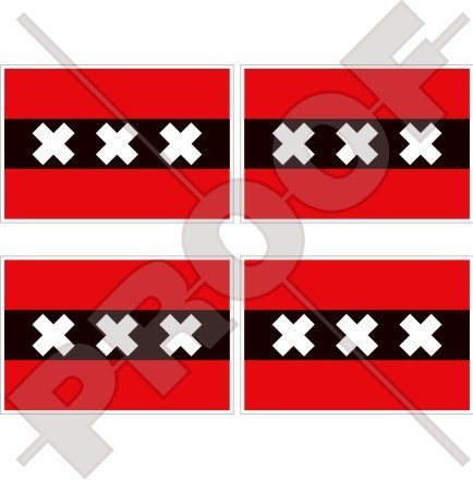 Amsterdam - Flagge, 5 cm großer Vinylaufkeber