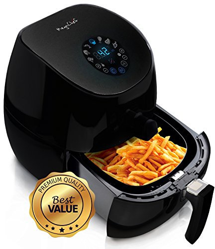 MegaChef Airfryer e Multicooker da 3,5 litri con 7 impostazioni pre-programmate in nero lucido