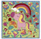 Wecon Home Doodle-Carpet Kuschelig weicher Lovely Unicorn Kinder Teppich mit süßem Einhorn, handgefertigt, quadratisch (150 x 150 cm)