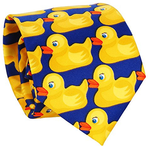 SHIPITNOW Entchenkrawatte Blau und Gelb - Enten Krawatte - Verkleidung