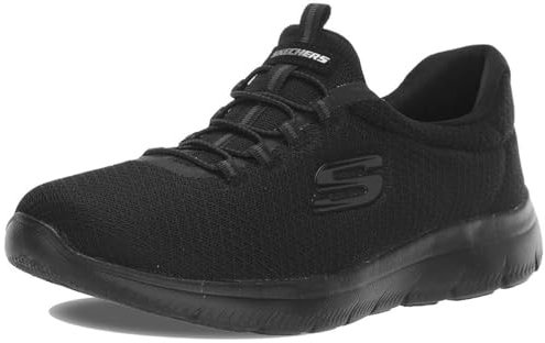 Skechers Damen Summits Sneaker, Schwarz Mesh Trim, 39.5 EU