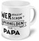 printplanet XXL Riesen-Tasse mit Spruch: Wer braucht Schon Superhelden - Ich hab Papa - Kaffeebecher, Sprüchebecher Becher, Mug