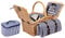 2-4 Personen Weiden Picknickkorb Picknickkoffer Set Decke, Besteck Gläser, Teller (Braun)