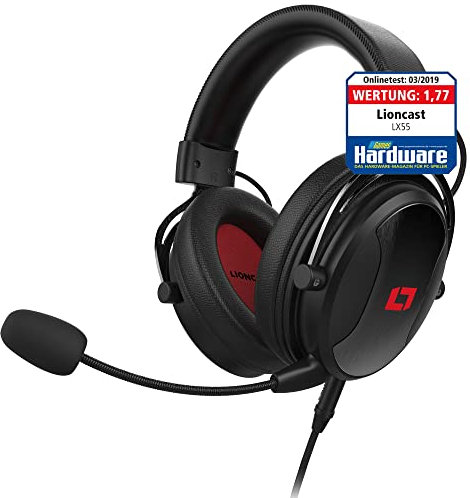 LIONCAST Cascos Gaming LX55 - Auriculares con Micrófono, Controladores de Sonido de Neodimio de 50mm, Cable Extraíble, Almohadilla Suave - Compatible con PS5, PS4, Xbox, Switch, Ordenador Portátil