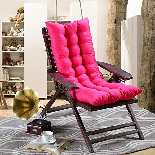 AGDLLYD Coussin Rembourré Longue pour Chaise Fauteuil Détente de Jardin,120x48x8cm,Coussin de Chaise à Dossier Haut Chaise Lounge Matelas Dossier pour intérieur extérieur (Rose)