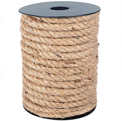 HOMYHOME Corde de Jute Forte - 10mm x15m | Ruban Écologique pour Embalage, Jardinage et Bricolage