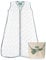 molis&co - Baby Schlafsack 2.5 TOG - Ganzjahres Schlafsack - Babyschlafsack Neugeborene - Premium-Musselin, ärmellos Winterschlafsack wattiert - Premium Qualität - Grauem Blatt (95 cm)