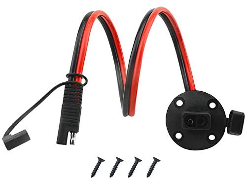 WMYCONGCONG SAE Prise d'alimentation latérale Connecteur 10 AWG 23,62 cm Résistant aux intempéries SAE Montage sur panneau avec bouchon pour chargeur de batterie de générateur solaire