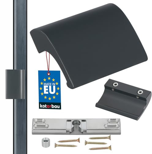 KOTARBAU Loquet de porte de balcon en aluminium anthracite - Poignée de porte de balcon - Sûre pour fumeurs - Fermeture universelle