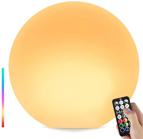 LOFTEK - Bola de luces LED flotantes regulables para piscina, luz nocturna inalámbrica de 12 pulgadas con control remoto, 16 colores RGB y 4 modos, recargable e impermeable, perfecta para interiores y