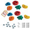 h2i Klettergriffe Kinder & Erwachsene | Klettersteine inkl. Befestigungsmaterial | Bunte Bouldergriffe für Spielturm & Kletterwand | Kletterwand Griffe für Indoor & Outdoor | 10 Stück (klein)