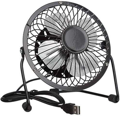 Invero 6-Inch USB Tilting Desktop Cooling Fan with Metal Shell and Aluminium Blades Ideal for Home, Office, Laptops, Notebooks, Desktop PC's and more - Simple Plug & Play - Black
